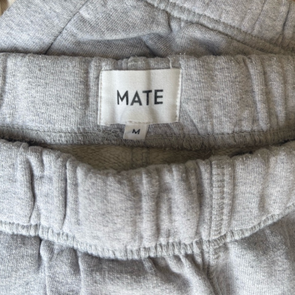 Mate The Label Organic Fleece Relaxed Pocket Sweatpants in Heather Gray